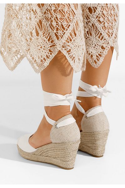 B T Shoes Sandale Cu Platforma Tip Espadrile Vilena V2 Albe