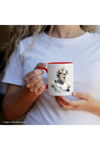 StoryGift Romania Cup with a statue depicting a god from Greek mythology | illustration | Gr, Cu,STG.