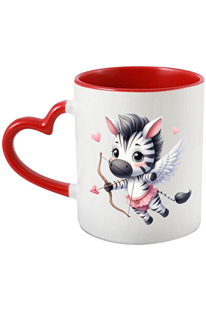 StoryGift Romania Cana Cu O Zebra Cupidon | Ilustratie | Trage Cu Arcul | Inimioare | Fusta | Vale, Cu ,stg