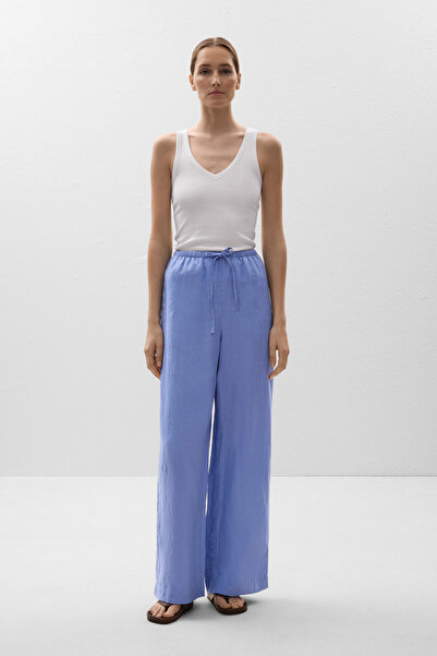 Oysho 100% Linen Straight-leg Trousers
