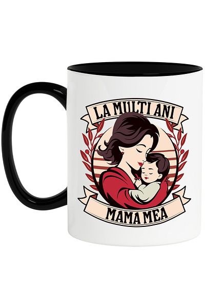 StoryGift Romania Happy Birthday Mug, My Mother, Woman with Child, March 8, 330ml, Ceramic with Handle, With