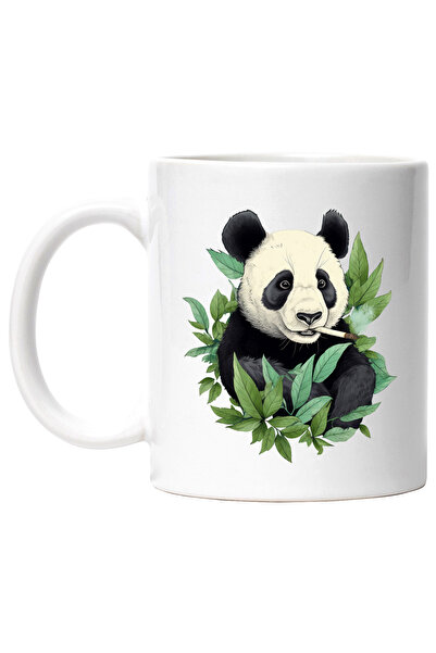 StoryGift Romania Cana Cu Urs Panda, Frunze, Fum, Tigara, Natura, Animal, Mul...
