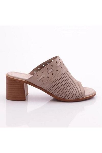 Venüs 24382060Y Women's Leather Heeled Slippers