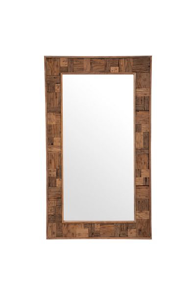 Atmosphera Ori Acacia Wood Handcrafted Rectangular Wall Mirror 70 x 115 cm