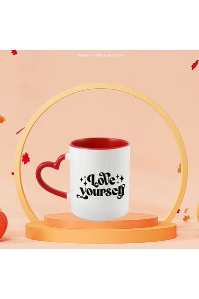 StoryGift Romania Mug with a message that encourages you to love yourself - "Love yourself" with, with, STG