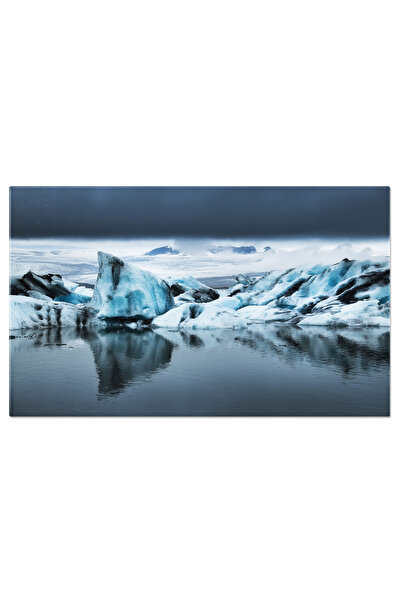 StoryGift Romania Tablou Canvas 70 x 50CM Glaciara Jokulsarlon in Parcul Nati...