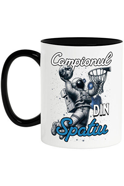 StoryGift Romania Cana Cu Astronaut In Spatiu Minge Baschet Cos Sport De Echi...