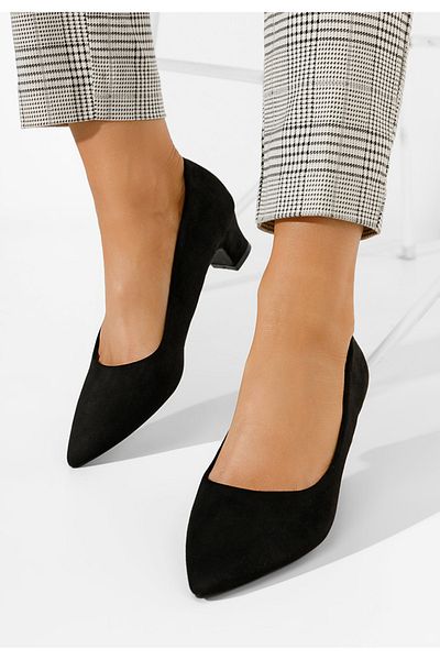B T Shoes Pantofi Cu Toc Gros Ensa V2 Negri
