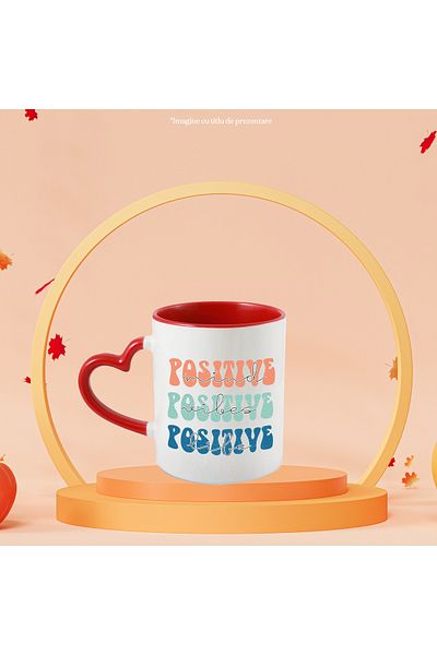 StoryGift Romania Mug with the message "Positive mind, vibes, life", illustration, motivational, positive, With ,STG.