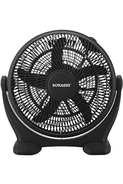 sonashi مروحة صندوقية ١٤ بوصة - ٣ سرعات اختيارية | مروحة صندوقية قوية برأس قابل للإمالة ١٨٠ درجة | آمنة للأطفال