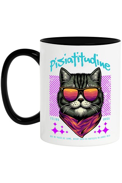 StoryGift Romania Pissiatitude Mug-I don't care about the world, unless, 330ml, Ceramic with Black Handle, With