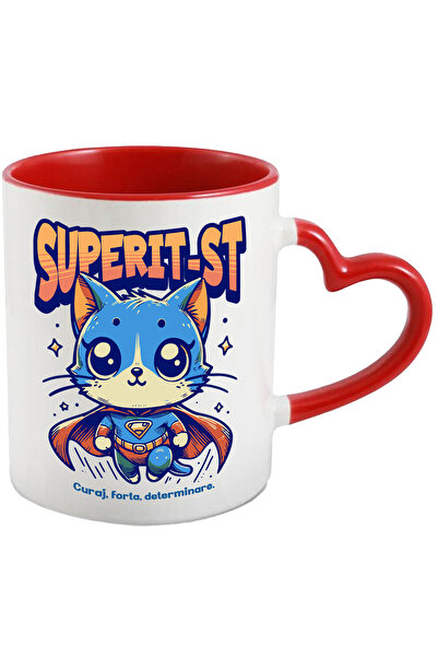 StoryGift Romania Cana Super It-st, Supererou, Pisica Zburand, 330ml, Ceramic...