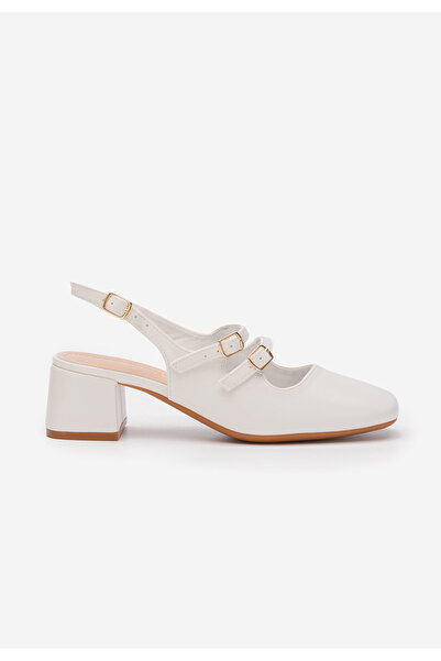 B T Shoes Sivida Slingback Shoes White