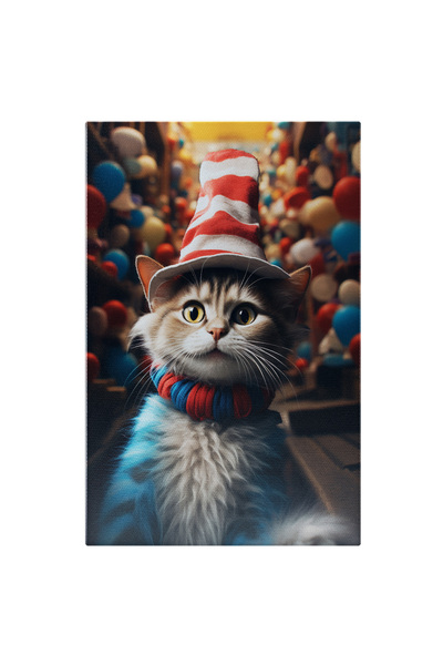 StoryGift Romania Tablou Canvas: Felina Alba Cu Ochii Captivanti, Pisica Cu B...