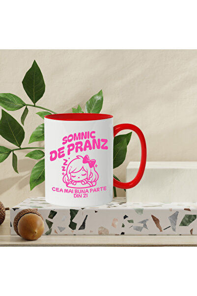 StoryGift Romania Mug Girl falling asleep midday nap the best part of the day, 330ml, Ceramic with Handle, With,STG