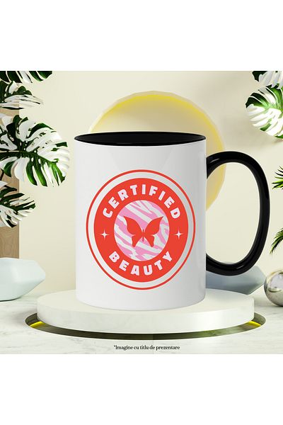 StoryGift Romania Beauty Certificate Mug, Makeup, Certification, School, Butterfly, 330ml, Ceramic c, With, STG
