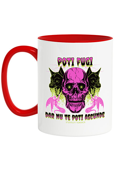 StoryGift Romania Mug you can run but you can't hide wolf skull H4ALLowen, 33...