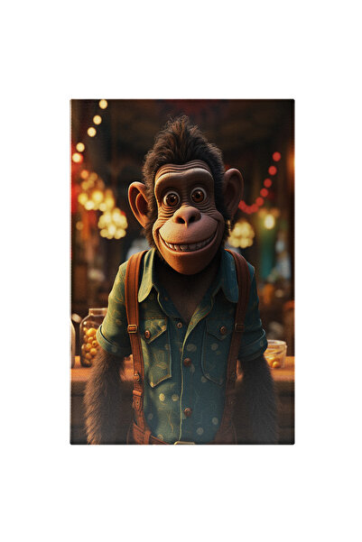 StoryGift Romania Tablou Canvas: Maimuta La Camasa Maimuta Vesela Cu Ochi Mar...