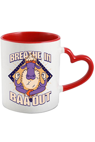 StoryGift Romania Cana Cu Mesaj In Engleza Breath In Baa Out, Oaie, Meditatie...