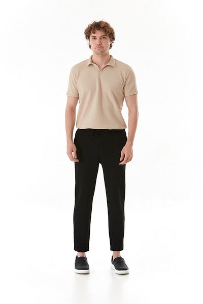 Fulla Moda Waffle Fabric Tie Waist Jogger Pants