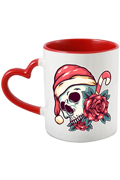 StoryGift Romania Cana Cu Trandafiri, Craniu, Caciula, Craciun, Multicolor 33...