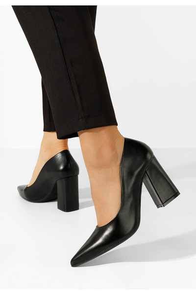 B T Shoes Pantofi Cu Toc Gros Nashia Negri