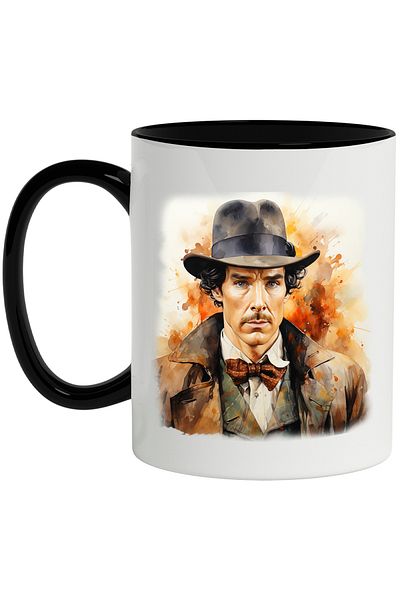StoryGift Romania Mug With Benedict Cumberbatch, Sherlock, TV Series, Detective, Multicolor 330 ml,, With