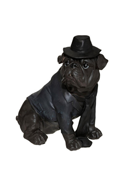 Atmosphera تمثال كلب جالس مع قبعة بتصميم أنيق من تصميم توبي، مقاس 44.5 × 42 ×...