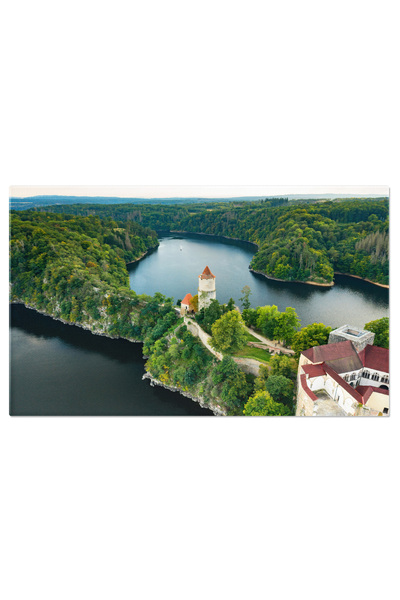 StoryGift Romania Tablou Canvas Castelul Zvikov In Peisajul Inconjurator O Im...