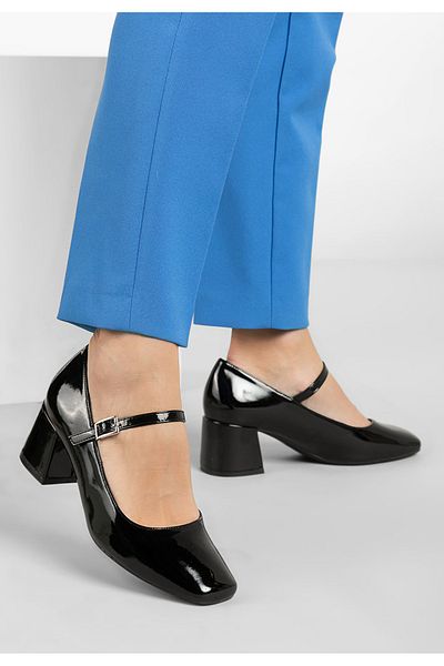 B T Shoes Pantofi Cu Toc Gros Erosa Negri