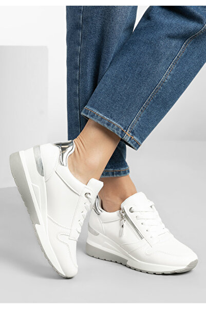 B T Shoes Sneakers Cu Platforma Rafina Albi