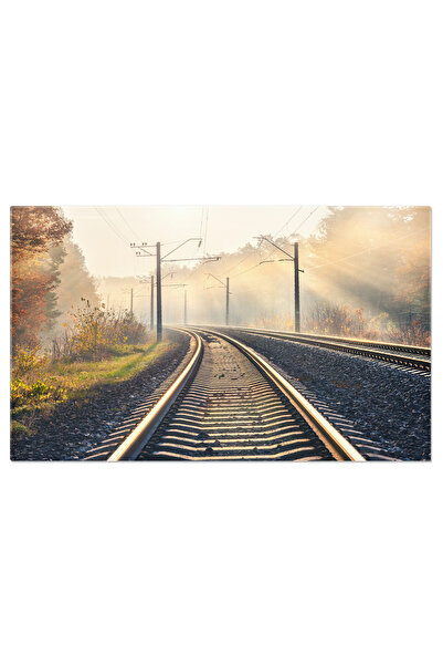StoryGift Romania Tablou Canvas: Nebuloasa Diminetii - Peisaj Tren