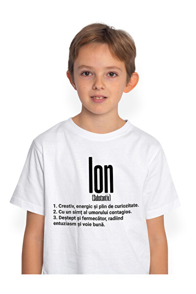 StoryGift Romania Tricou Copii Baieti Cu Numele Ion, Cu Mesaj Motivational, C...