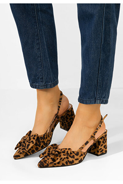 B T Shoes Γόβες slingback Latosha λεοπαρ