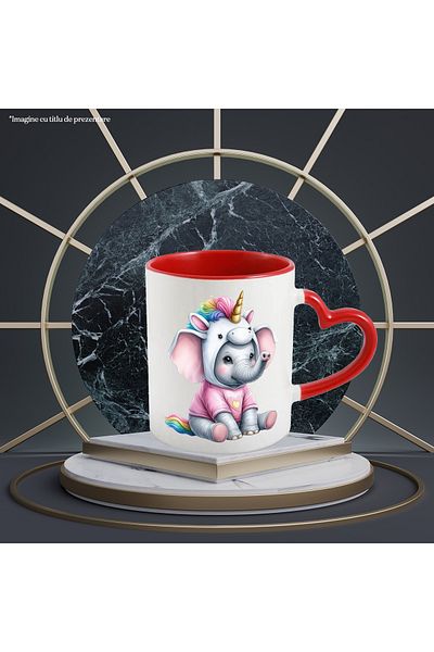StoryGift Romania Mug with an elephant dressed as a unicorn, illustration, sweatshirt, for children, piece, With, STG.