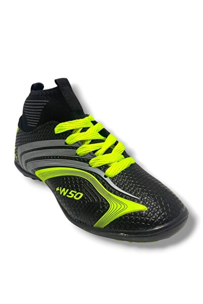 Walked 435-25 Детски футболни обувки с чорапи, черни и жълти, 31-35