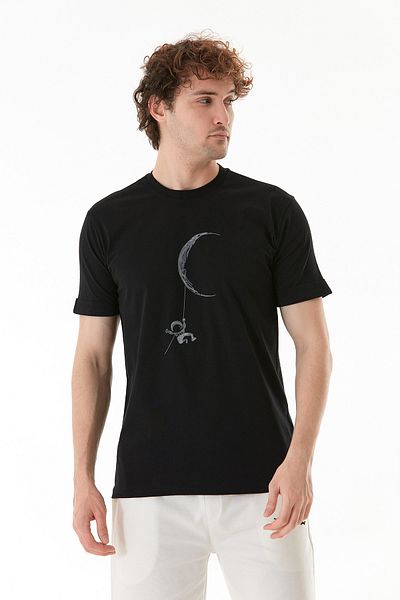 Fulla Moda Astronaut Printed Crew Neck T-Shirt