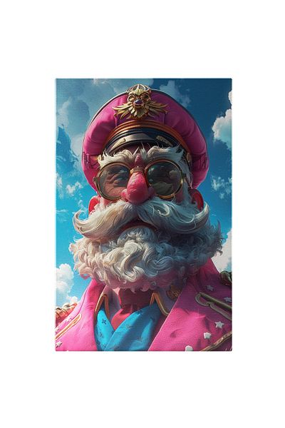 StoryGift Romania Tablou Canvas: Căpitanul Vaporului Are Barbă Albă Și Pălărie Roz Cer Senin Zi Cu Soare Pictura