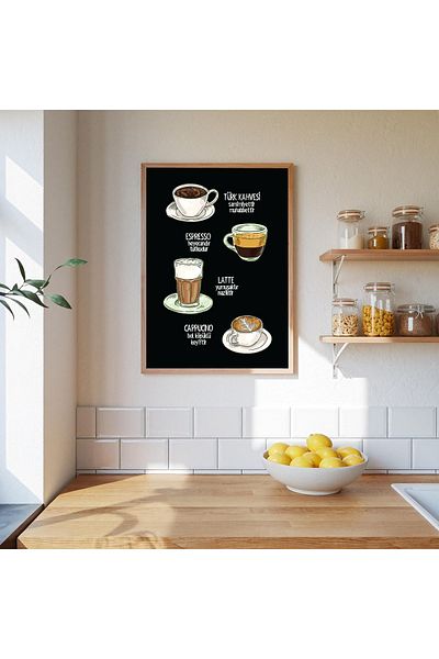 Dekorsiahome Wooden Framed Kitchen Corner Funny Coffee