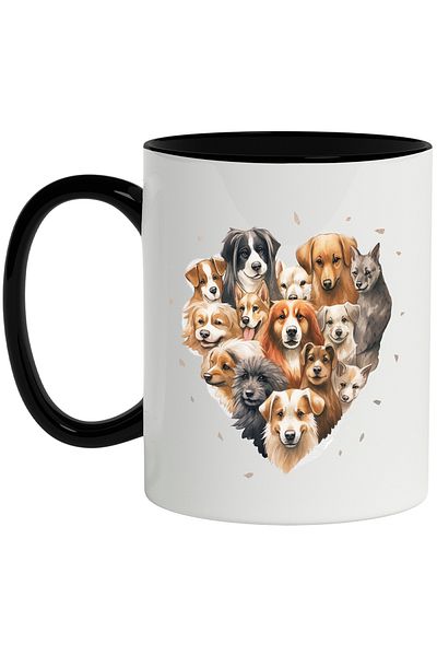 StoryGift Romania Heart Mug, Dogs, Breed, Dog Lovers, Animals, Multicolor 330 ml, Ceram, With