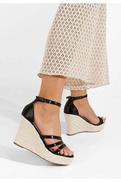 B T Shoes Sandale Cu Platforma Tip Espadrile Danera Negre
