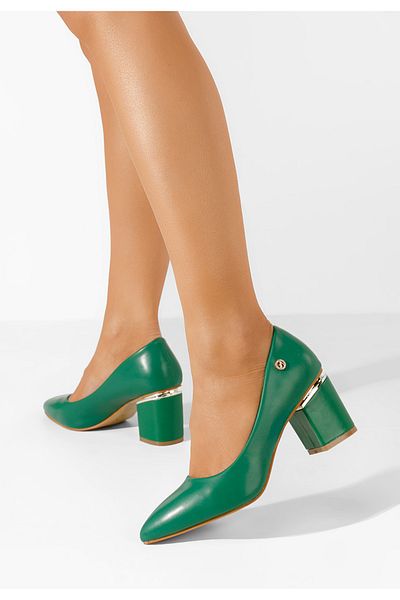 B T Shoes Pantofi Cu Toc Gros Eleganti Nelia Verzi