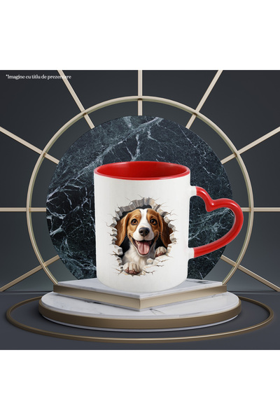 StoryGift Romania Cana Cu Un Catel Curios Care Se Uita Printr-un Perete Spart...