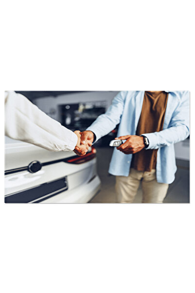 StoryGift Romania Tablou Canvas: Vanzare Auto, Strangere De Mana, Negocieri R...