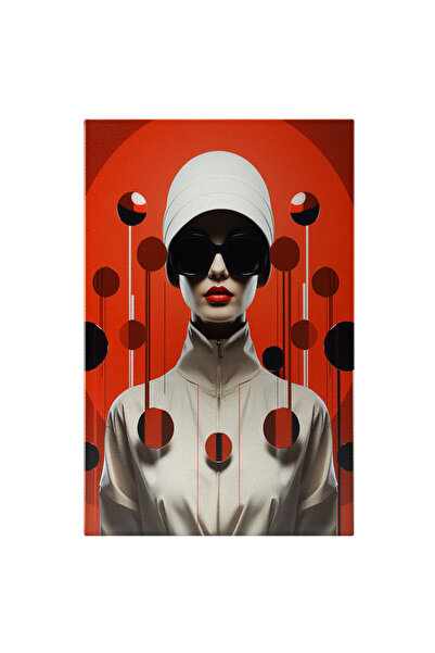 StoryGift Romania Tablou Canvas: Femeie Cu Ochelari Negri - Elemente Abstract...