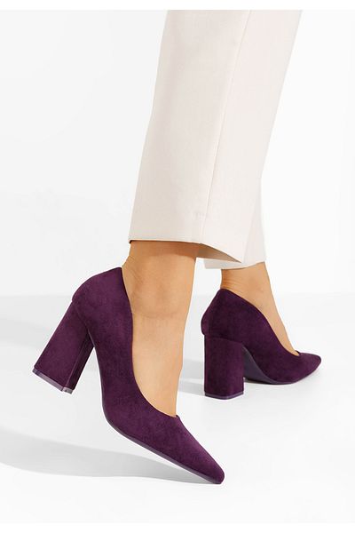 B T Shoes Pantofi Cu Toc Gros Nashia Mov