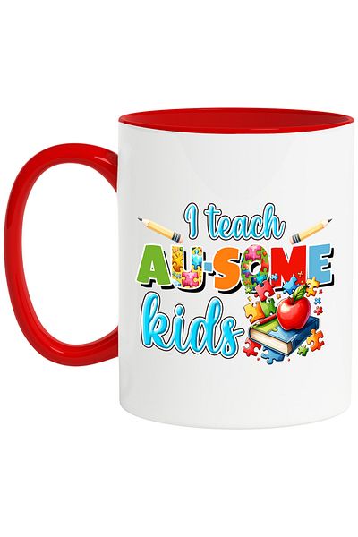 StoryGift Romania Mug with the message "I teach au-some kids", illustration, school, pupils, students, pro, With, STG
