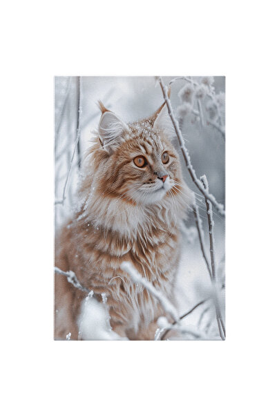 StoryGift Romania Tablou Canvas: Pisica Cu Ochii Atenti Cu Blana Alba-maronie...