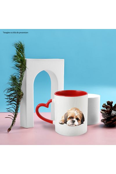 StoryGift Romania Mug with a little sad dog | illustration | no energy | no strength | exhaustion, With ,STG.