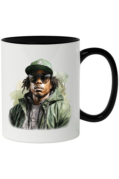 StoryGift Romania Mug With Future, Celebrity, Rapper, Musician, Multicolor 330 ml, Ceramic with Ma, With